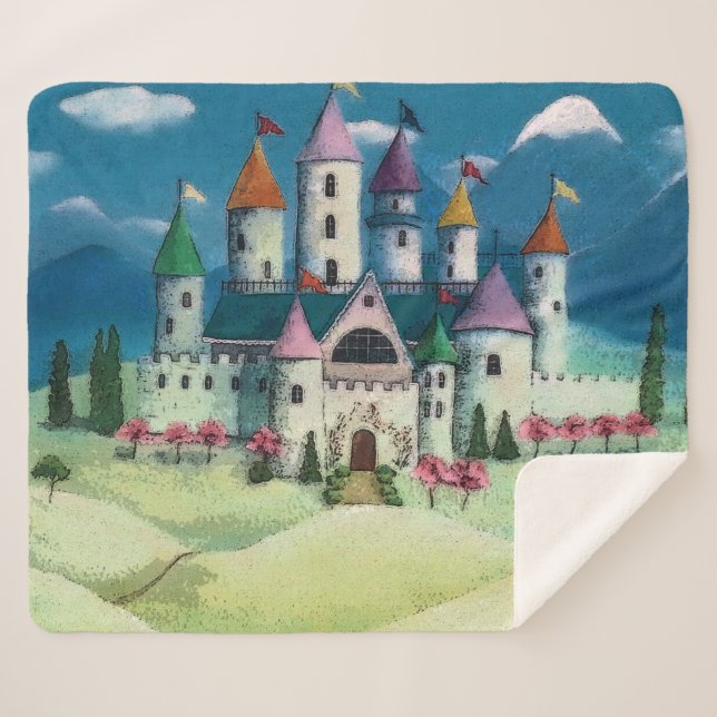 Cobertor Sherpa Castelo das princesas (Frente (Horizontal))