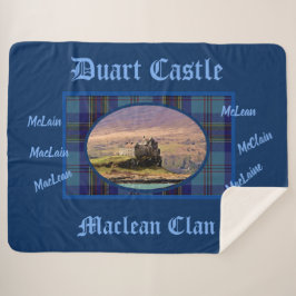 Cobertor Sherpa Castelo de Duart Escocês de Blue Tartan MacLean Cl