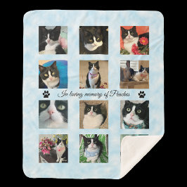 Cobertor Sherpa Cat Loss Memorial 12 Photo Sherpa Blanket