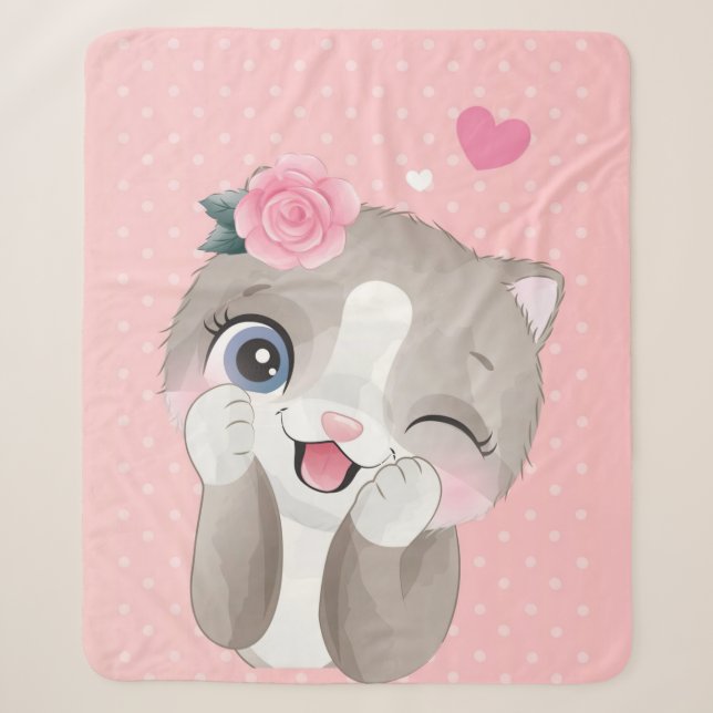 Cobertor Sherpa Cat Lover | Pequenos Gatinhos Cujos (Frente)