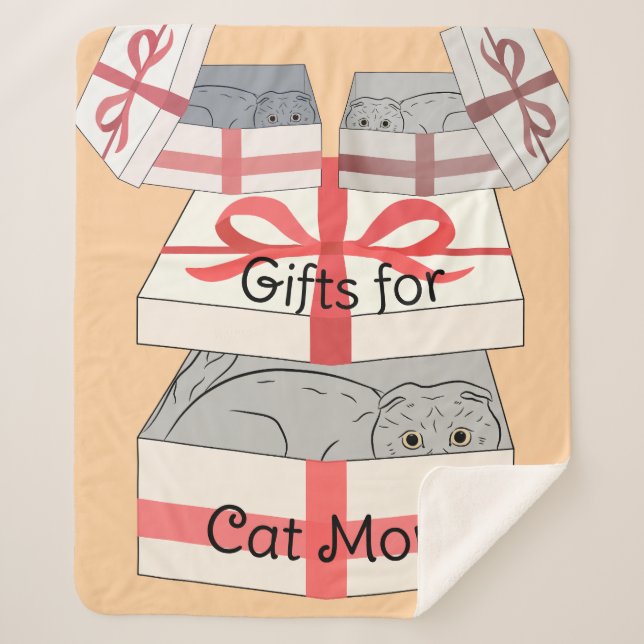 Cobertor Sherpa Cat Mamãe Oferece Sherpa Blanket (Frente)