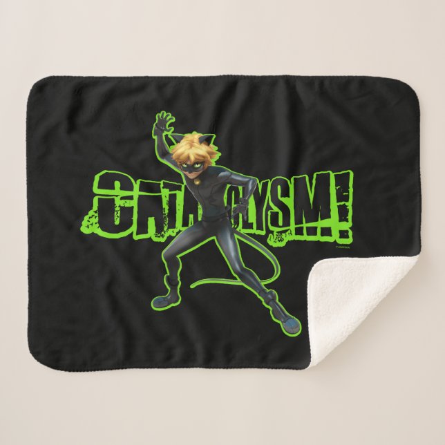 Cobertor Sherpa Cat Noir | Cataclismo (Frente (Horizontal))