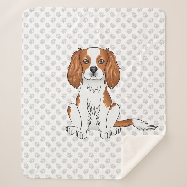 Cobertor Sherpa Cavalier King Charles Spaniel & Patas Blenheim (Frente)