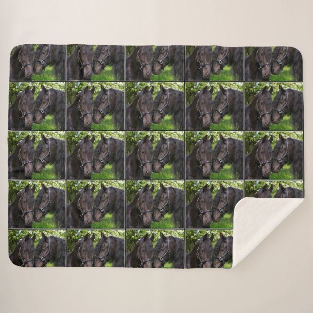 Cobertor Sherpa Cavalos (Frente (Horizontal))