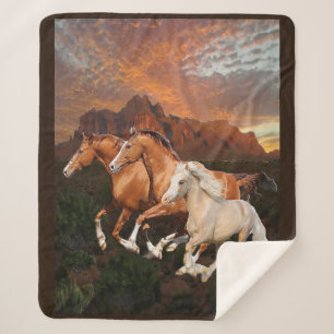 Cobertor Sherpa Cavalos Selvagens
