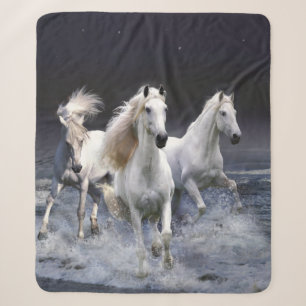 Cobertor Sherpa Cavalos travesseiros decorativos