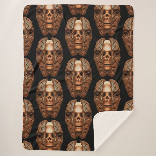 Cobertor Sherpa Caveira Dentro: Desvendando Complexidade Interna (Frente)