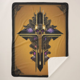 Cobertor Sherpa Caveira Gótica Sherpa Blanket