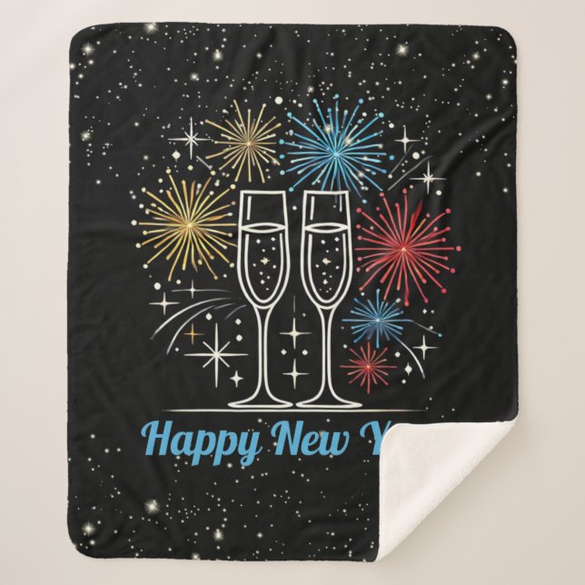 Cobertor Sherpa Celebração de Midnight Sparkle (Frente)