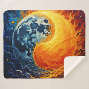Cobertor Sherpa Celestial Yin Yang Art