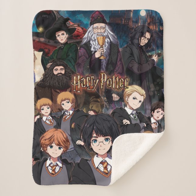 Cobertor Sherpa Cena do Conjunto Anime HARRY POTTER™ (Frente)
