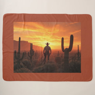 Cobertor Sherpa cena ocidental do cowboy