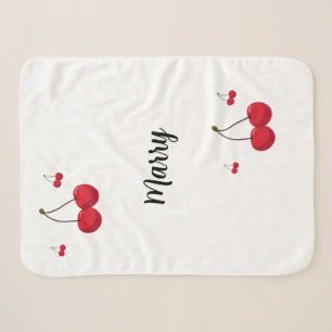 Cobertor Sherpa Cereja Vermelha Personalizada bonito