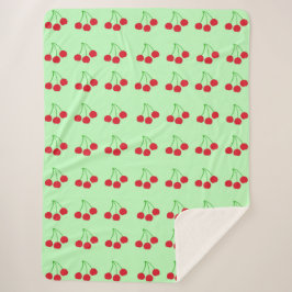 Cobertor Sherpa Cerejas em Green Blanket de 60" x 80"
