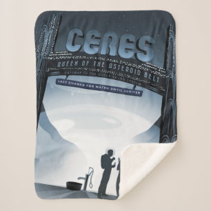 Cobertor Sherpa Ceres do Planeta Anão-Poster de viagens do Espaço