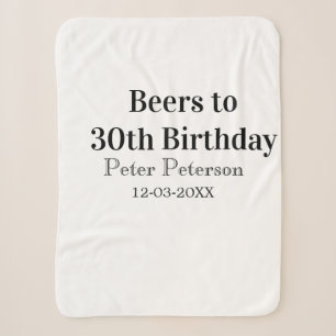Cobertor Sherpa Cervejas para o 30º aniversário nome data homem el