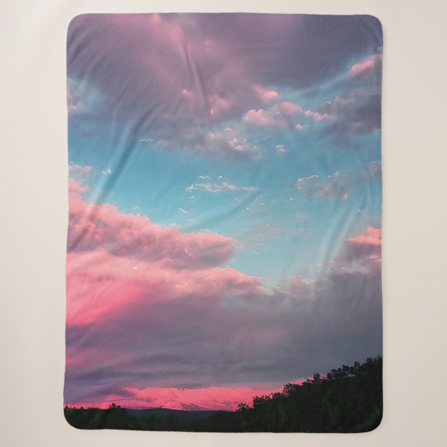 Cobertor Sherpa Céu de cor pastel (Frente)