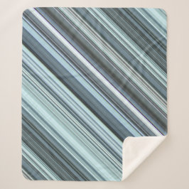 Cobertor Sherpa Céu de Inverno Azul Água Listrado