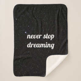 Cobertor Sherpa Céu Noturno com Estrelas Citação Sherpa Blanket
