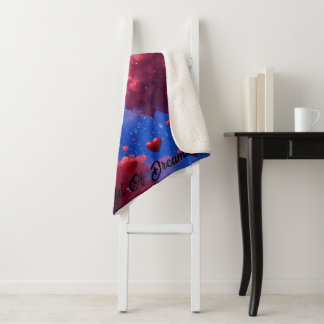 Cobertor Sherpa Céu Sapphire com Corações Garnet: Capacitando Gran