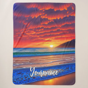 Cobertor Sherpa Céu Sol Tropical Oceano Céu Sol
