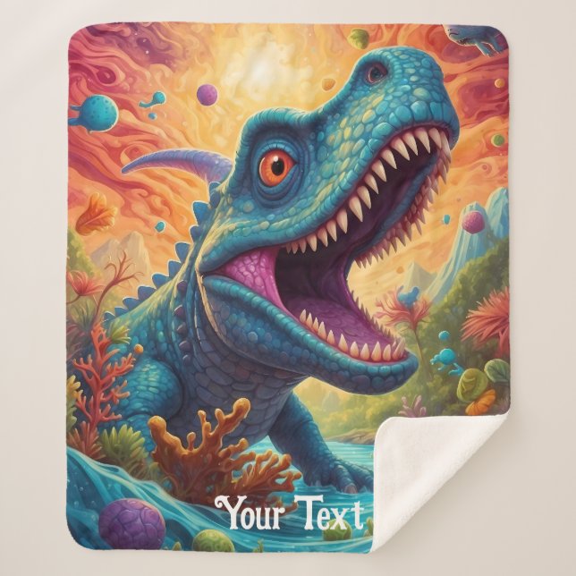 Cobertor Sherpa Chá de fraldas Dino-Mite (Frente)