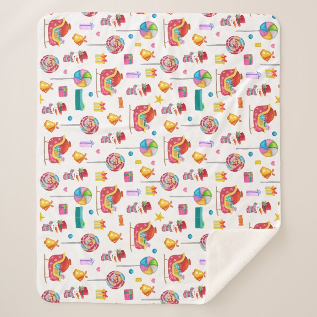 Cobertor Sherpa Chá de fraldas novo presente de bebê embrulho doce (Frente)