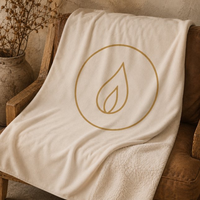 Cobertor Sherpa Chama Sagrada do Lar (Clean circular flame motif pairs beautifully with layered bedding and modern farmhouse decor.)