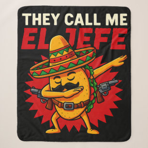 Cobertor Sherpa Chamam-me El Jefe Taco Funny Chefe Cinco De Mayo