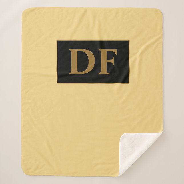 Cobertor Sherpa Champanhe Monograma (Frente)