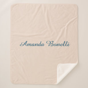 Cobertor Sherpa Champanhe Rosa Simples Moderno Minimalista