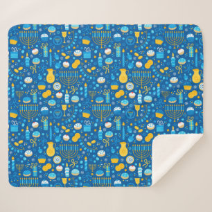 Cobertor Sherpa Chanukah Celebrando Estrelas Judaicas Gelt Flocos