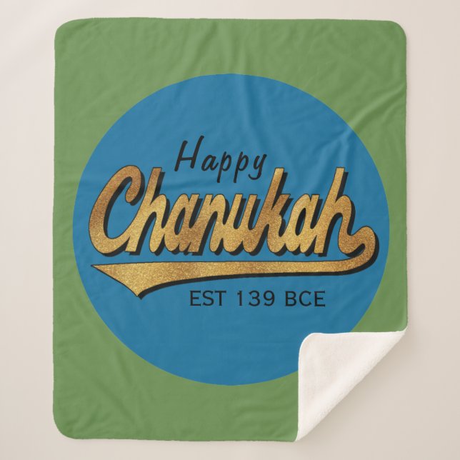 Cobertor Sherpa Chanukah Retro Sherpa Hanukkah Blanket/Médio (Frente)