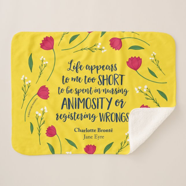 Cobertor Sherpa Charlotte Bronte Jane Eyre Citação Do Livro De Vid (Frente (Horizontal))