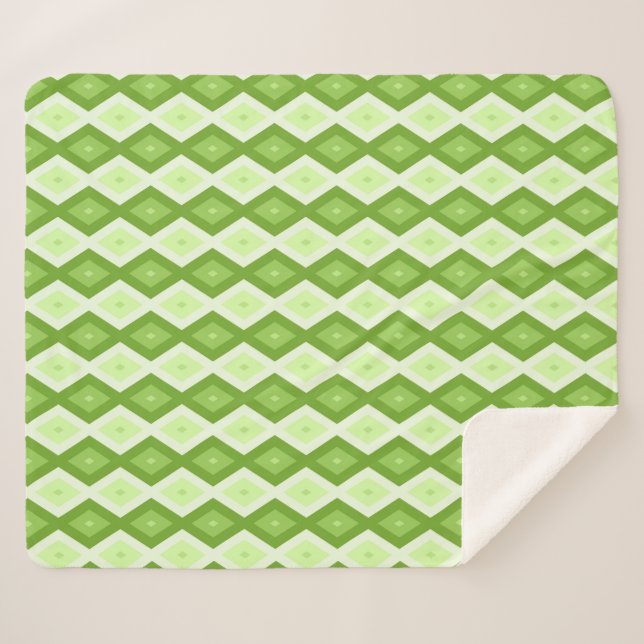 Cobertor Sherpa Chartreuse green diamond pattern (Frente (Horizontal))