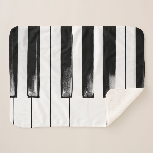 Cobertor Sherpa Chaves de Piano Vestidas (Frente (Horizontal))