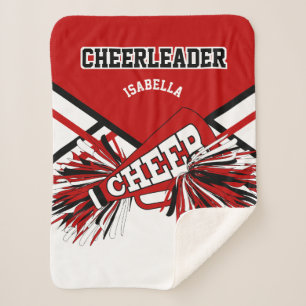 Cobertor Sherpa Cheerleader 📣 - Vermelho, Branco e Preto