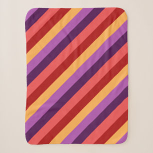 Cobertor Sherpa Cherry Red Violet Stripes Pequeno Sherpa Blanket