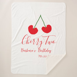 Cobertor Sherpa Cherry two 2nd birthday red cherry kids simple 