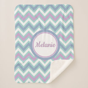 Cobertor Sherpa Chevron Colorido Monograma