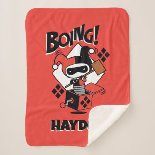 Cobertor Sherpa Chibi Harley-Quinn-In-A-Box Com Martelo