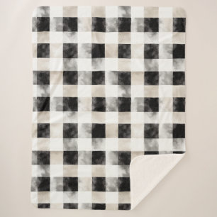 Cobertor Sherpa Chic Cream Black Xadrez Natal