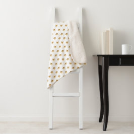 Cobertor Sherpa Chic Dourado Ombre Stars