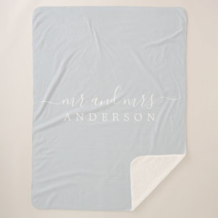 Cobertor Sherpa Chic Newlywn Sr. Ice Blue Monograma