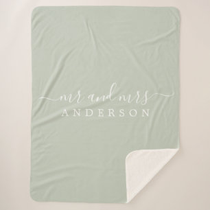 Cobertor Sherpa Chic Newlywn Sr. Pastel Green Monograma