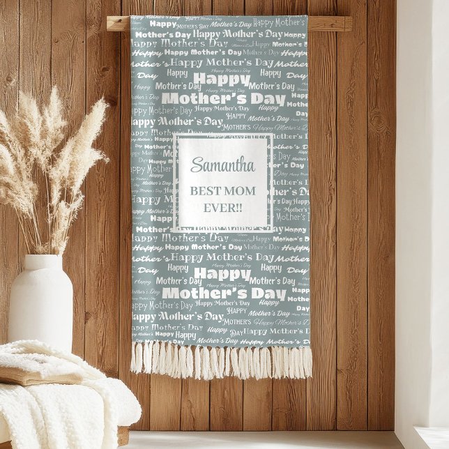 Cobertor Sherpa Chic Pastel Grey Script Mother’s Day Best Gift  (Chic Pastel Grey Script Mother’s Day Best Gift Sherpa Blanket)
