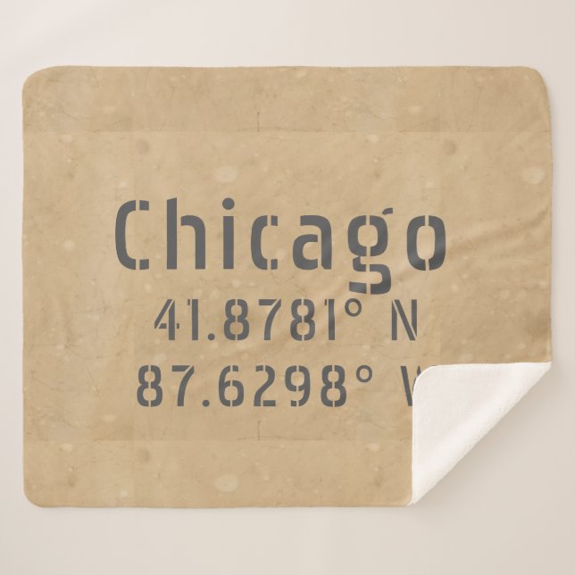 Cobertor Sherpa Chicago Latitude Longitude II (Frente (Horizontal))