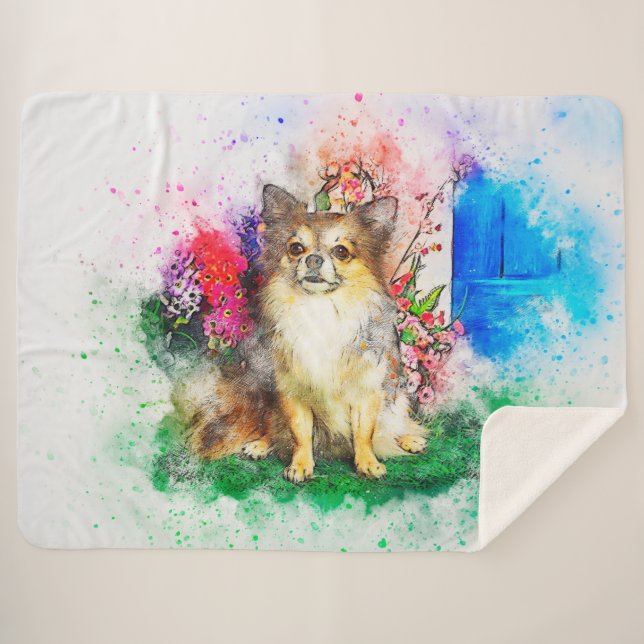 Cobertor Sherpa Chihuahua (Frente (Horizontal))