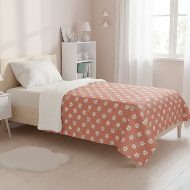 Cobertor Sherpa Children's Cover with Daisy Floral Pattern (Criador carregado)