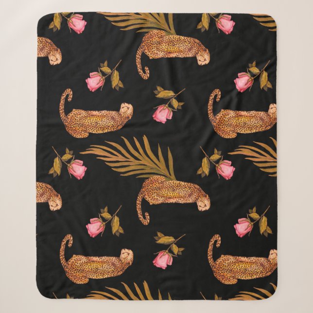 Cobertor Sherpa Chitas românticas: padrão uniforme de aquarela. (Frente)